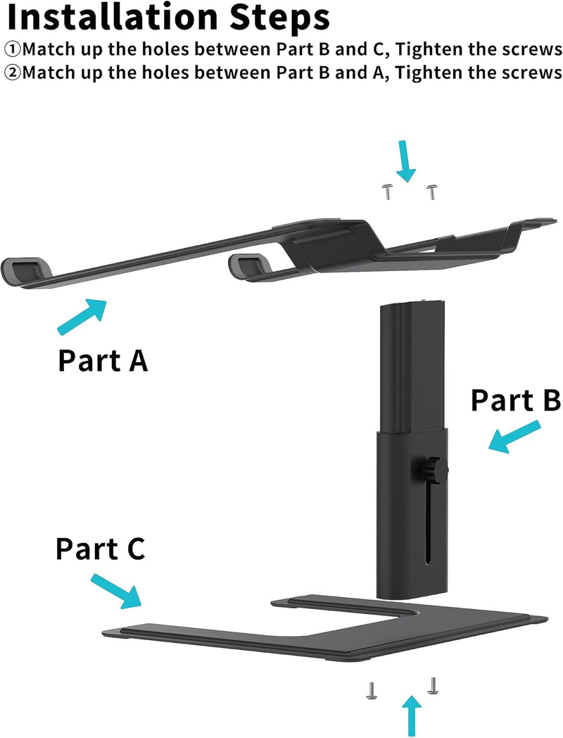 ALASHI Laptop-Ständer für Schreibtisch, Computerständer, höhenverstellbar, ergonomischer Notebook-La