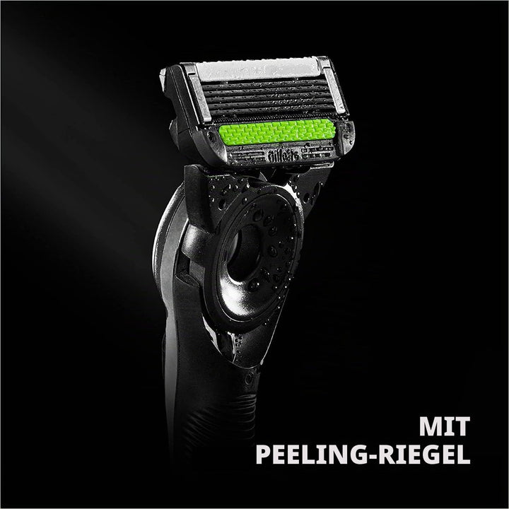 Gillette Gillette Labs mit Peelingstange, Herrenrasierer, 1 Griff, – 5 Ersatzklingen, mit Reiseetui,