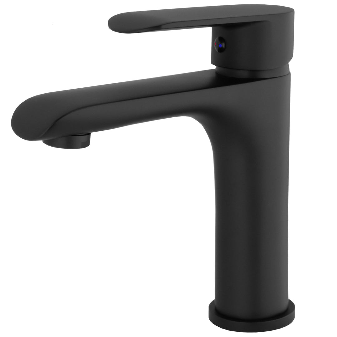 VALAZ Wasserhahn Bad Schwarz Matt | Einhebelmischer Waschbecken, Warm und Kaltwassermischer, Wassers