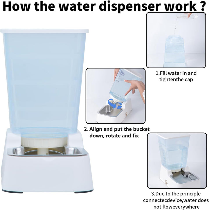 5L Automatischer Hundefutterspender und Hundewasserspender Katzenfutterspender und Katzenwasserspend