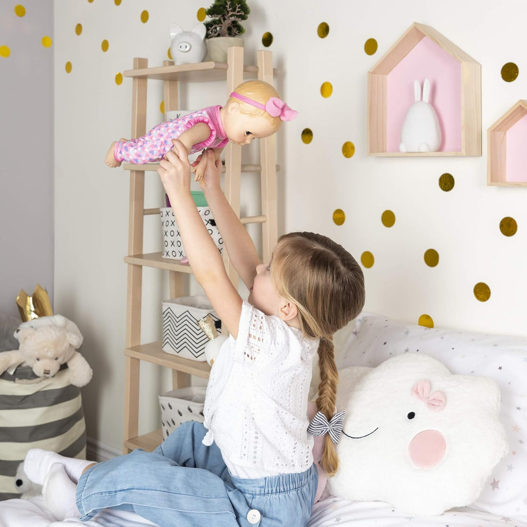 Luvabella 6047317 Newborn - interaktive Baby Puppe (43 cm) mit blonden Haaren, realistischer Mimik u