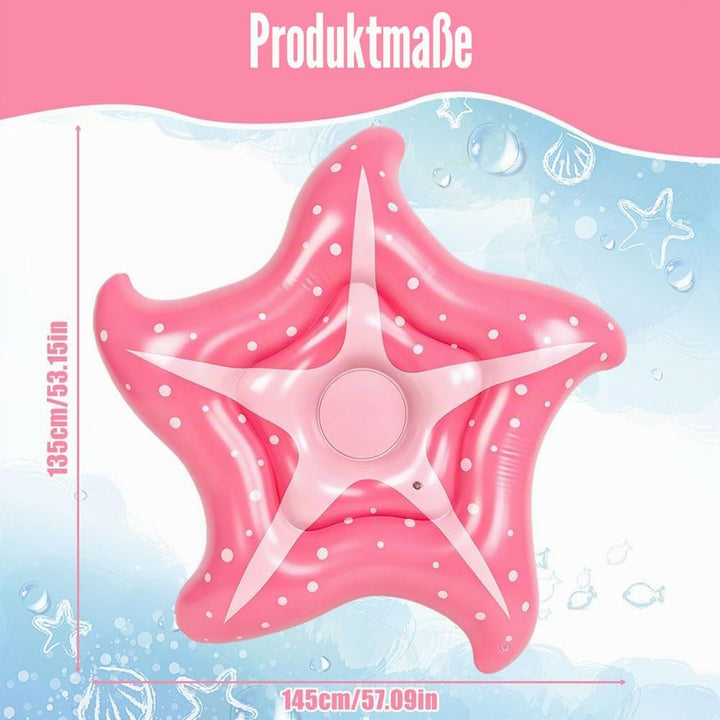 Luftmatratze Pool Seestern 150cm, Hängematte Pool Spielzeug & Schwimmliege für Erwachsene, Wasserhän