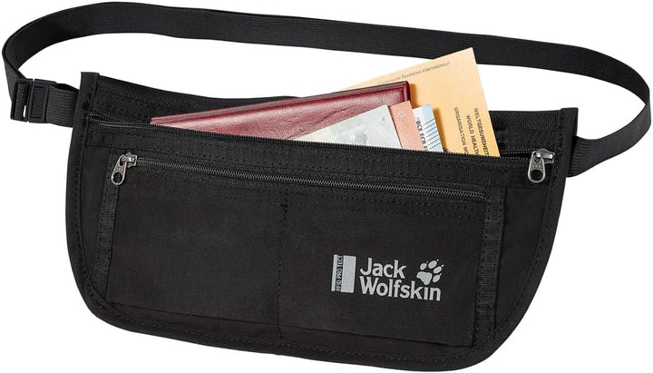Jack Wolfskin Unisex Document Belt RFID Sicherer Bauchgurt, Schwarz, Einheitsgrösse EU Einheitsgröss
