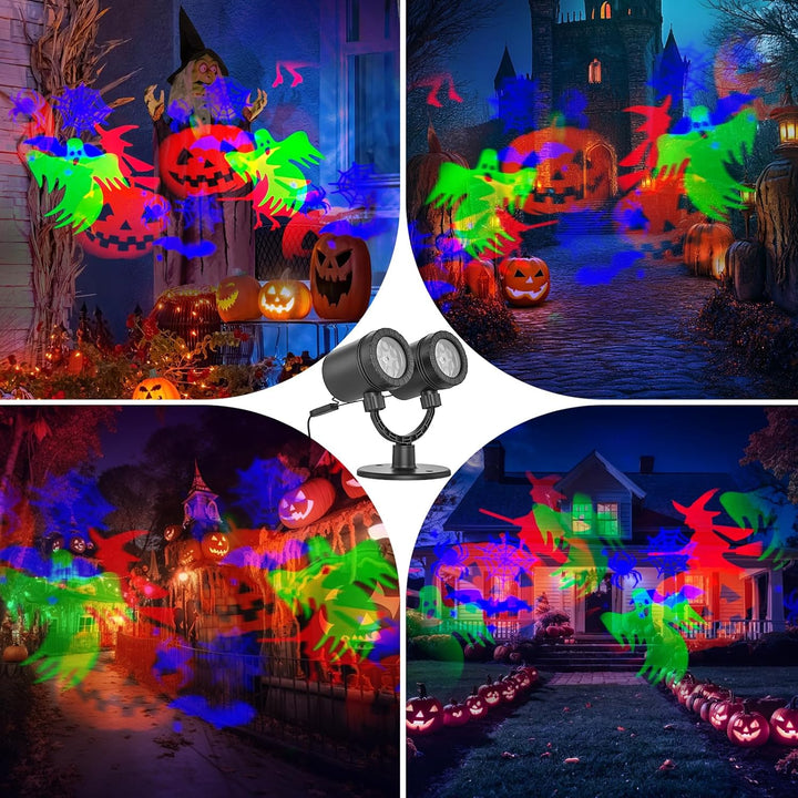 SZGIARUY Halloween Projektor Outdoor Aussenbereich Wasserdicht Dynamisch mit Ieuchtenden Spinnen und