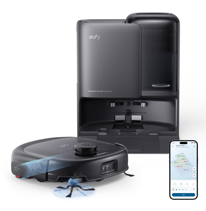 eufy Omni E25 HydroJet Saugroboter mit Wischfunktion, 20.000Pa Turbo-Saugkraft, DuroSpiral Entwirrbü