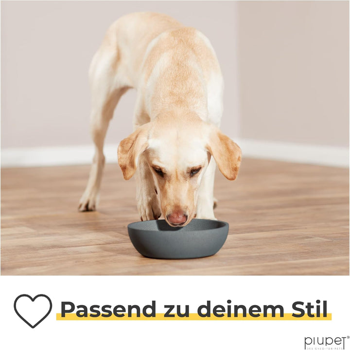 PiuPet® Futternapf I 2 x 1,6L I Grau I Spülmaschinenfest I 21,5cm Durchmesser I Hundenapf Grosse Hun