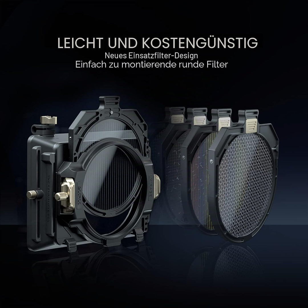 TILTA Mirage Matte Box 95 mm runder Filterrahmen, kompatibel mit 4 x 5,65 Zoll Filter, mit 67 mm/72