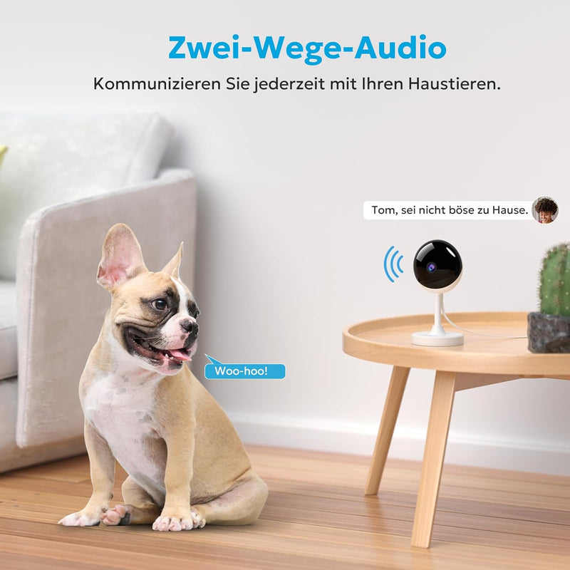 owltron Überwachungskamera, Babyphone mit Kamera,2.4Ghz Kamera Überwachung innen,Hundekamera mit Bew