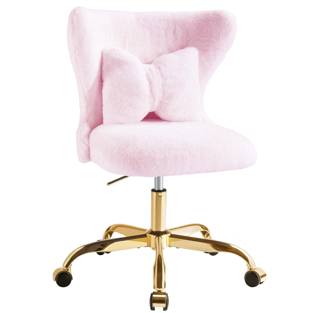 Schminktisch Stuhl mit Rollen Gold, Schreibtischsessel Mädchen, Drehstuhl Home Office mit Kissen, Hö