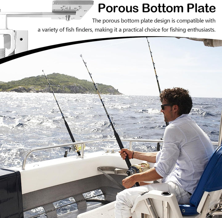Fischfinderhalterung, Fischfinder Echolot Angeln Halterung 360° Schwenkbarer Aluminium Fischfinder-H