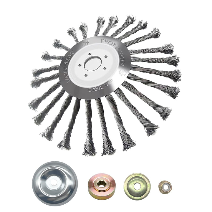 Viilich Unkrautbürste Wildkrautbürste 255 x 25,4 MM Kegel Unkrautbuerste Freischneider Motorsense Dr