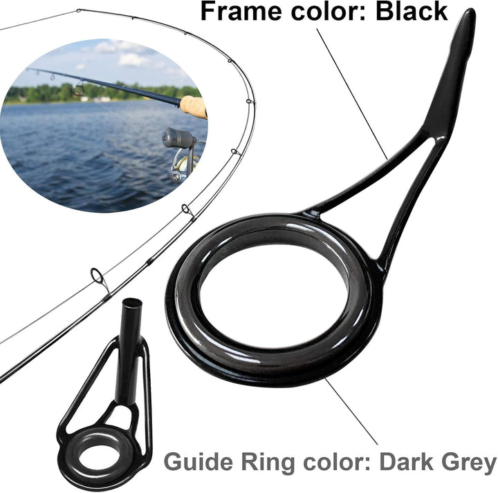 THKFISH Ruten Reparatur Kit Spinn Ruten Reparatur Keramik Edelstahl Carbon Spinnrutenführungen Angel