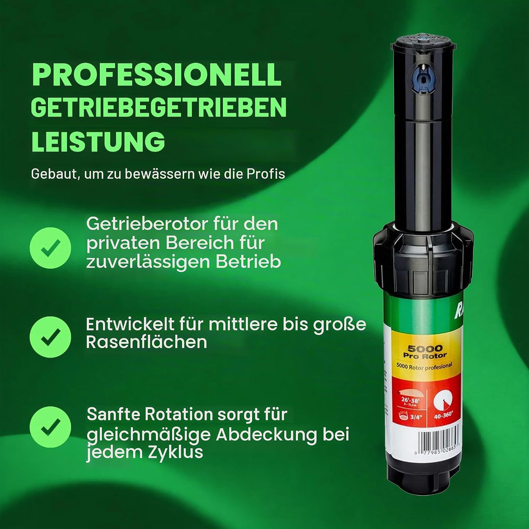 Rain Bird 5000 Serie Rotor-Sprinklerkopf. Modell 5004 PC, verstellbar von 40-360 Grad Teilkreis, 10,