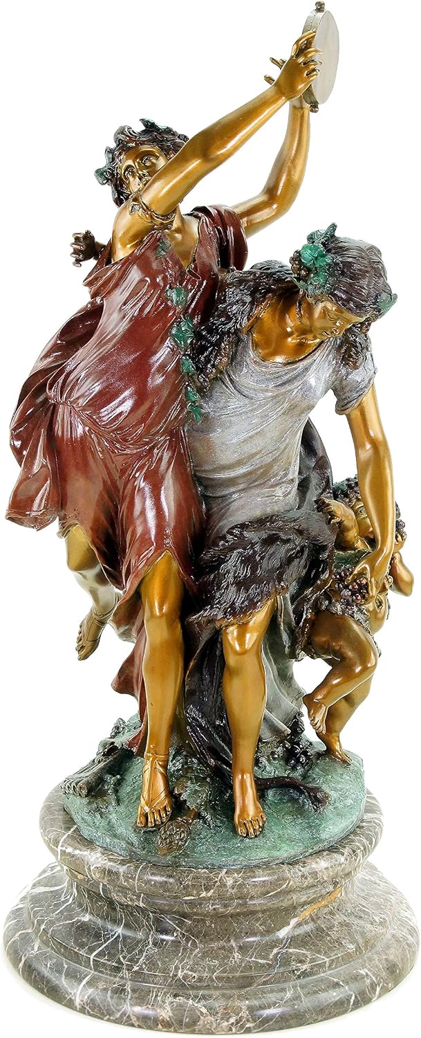 Kunst &amp; Ambiente - Bacchanale nach Clodion - Bronzestatue im Rokoko-Stil - Bacchusfest Rom - Antike