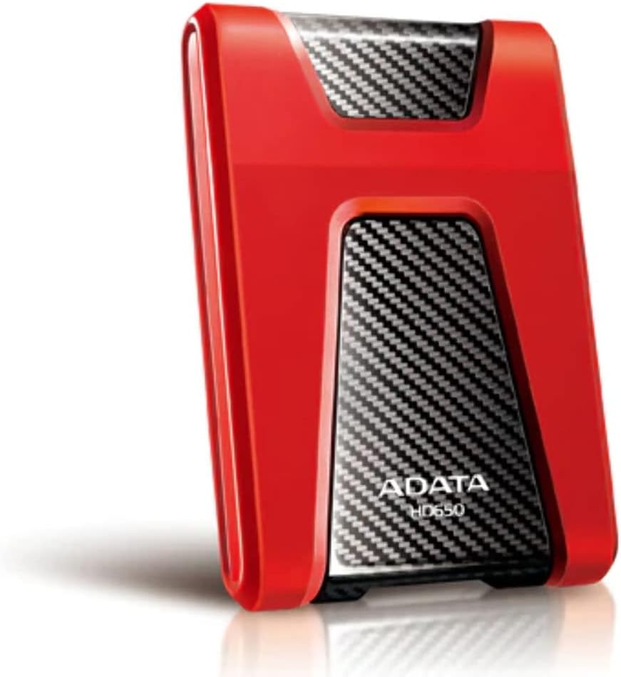 ADATA HD650 - 1 TB, externe Festplatte mit USB 3.2 Gen.1, rot HD650 rot, HD650 rot