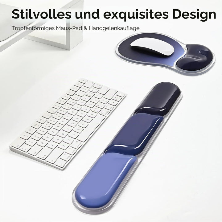 EooCoo Ergonomisches Mauspad mit Gel Handauflage + Handballenauflage Tastatur Satz, Gaming Mousepad