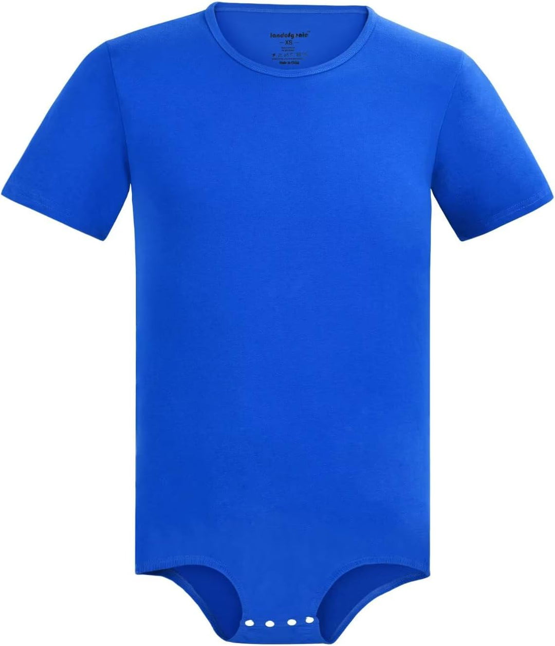 Landofgenie Männer Kurzarm Strampler Pyjama Bodysuit One Piece Strampler Blau XS, Blau XS