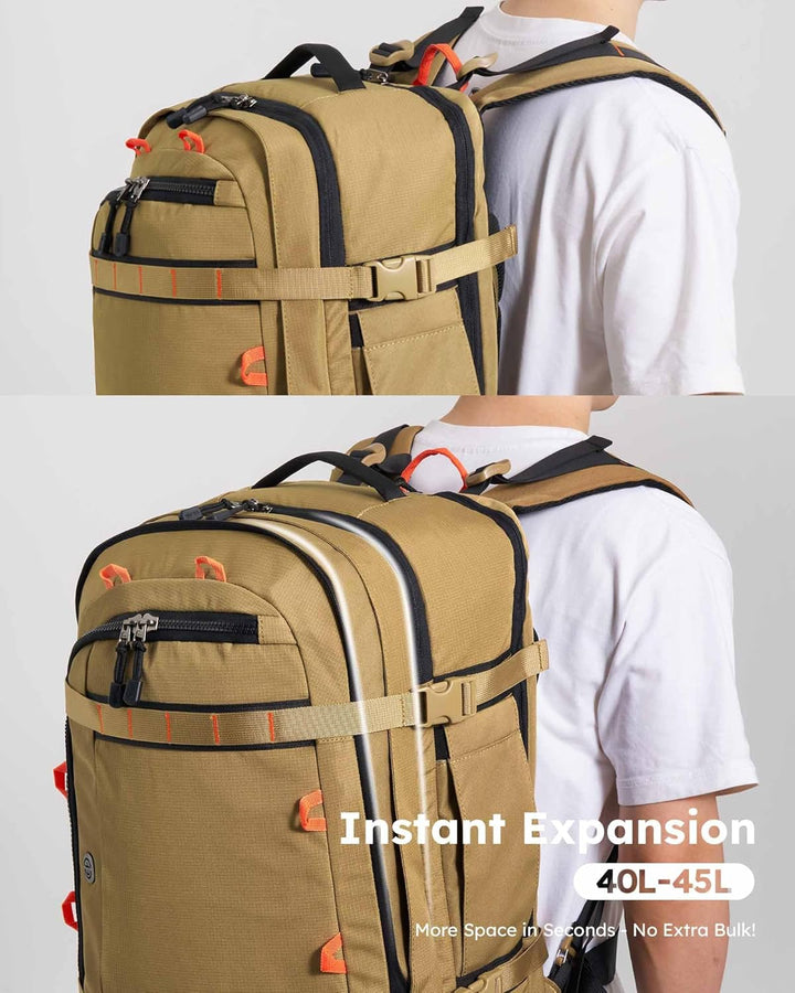 Tolaccea Handgepäck Rucksack, TSA-Freundlich Reiserucksack, Laptop Rucksack für 17.3 Zoll, Erweiterb