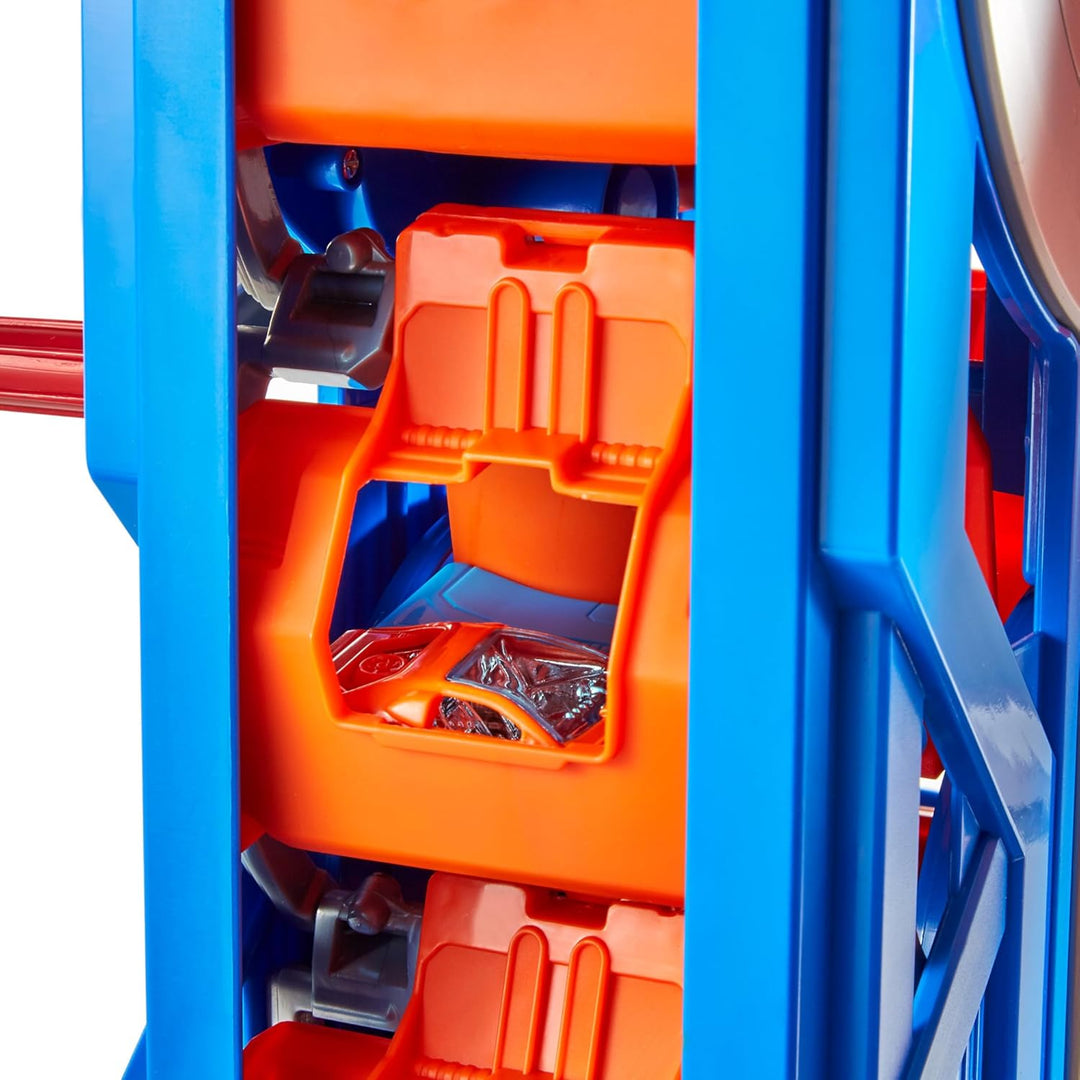 Hot Wheels FTB68 - City Power Parkgarage und Parkhaus mit Rennbahn, Garage für 35+ Autos inkl. 1 Spi