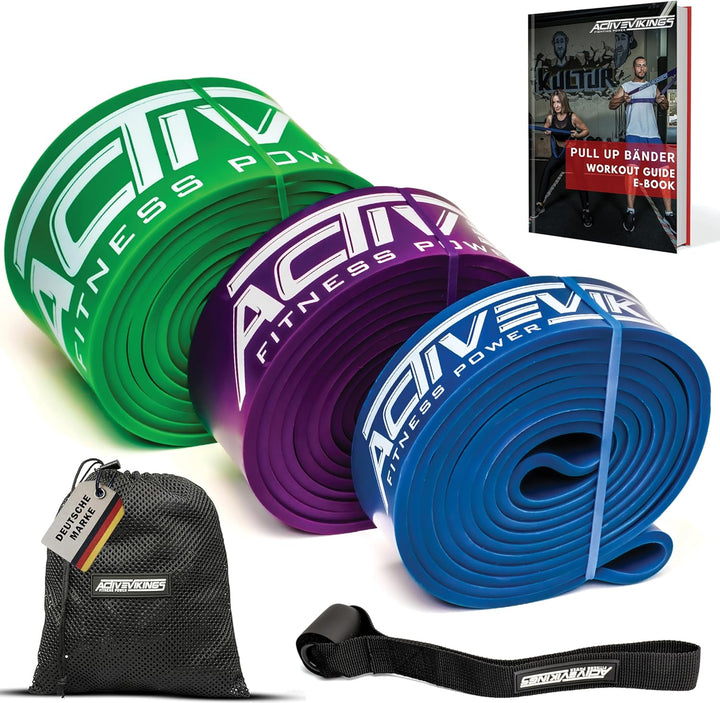 ActiveVikings® Pull-Up Fitnessbänder | Perfekt für Muskelaufbau und Crossfit Freeletics Calisthenics