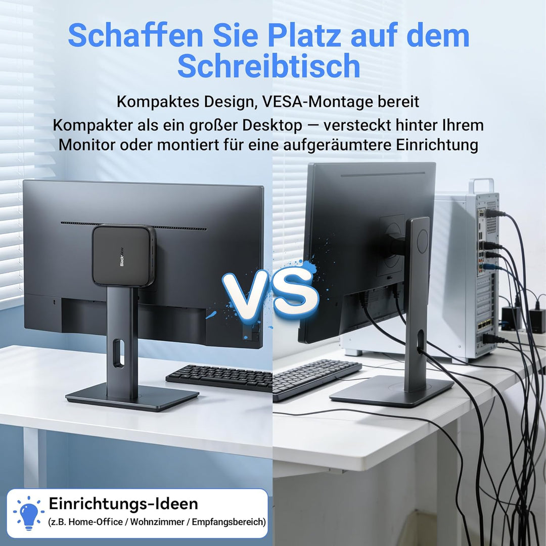 Blackview 2026 MP50 Mini PC mit Tastatur und Maus, AMD Ryzen 5 3500U Mini Computer, Radeon Vega 8 Gr