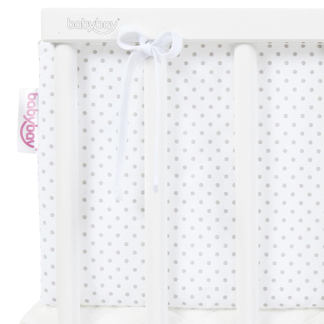 babybay Nestchen Piqué passend für Modell Boxspring XXL, weiss Punkte perlgrau