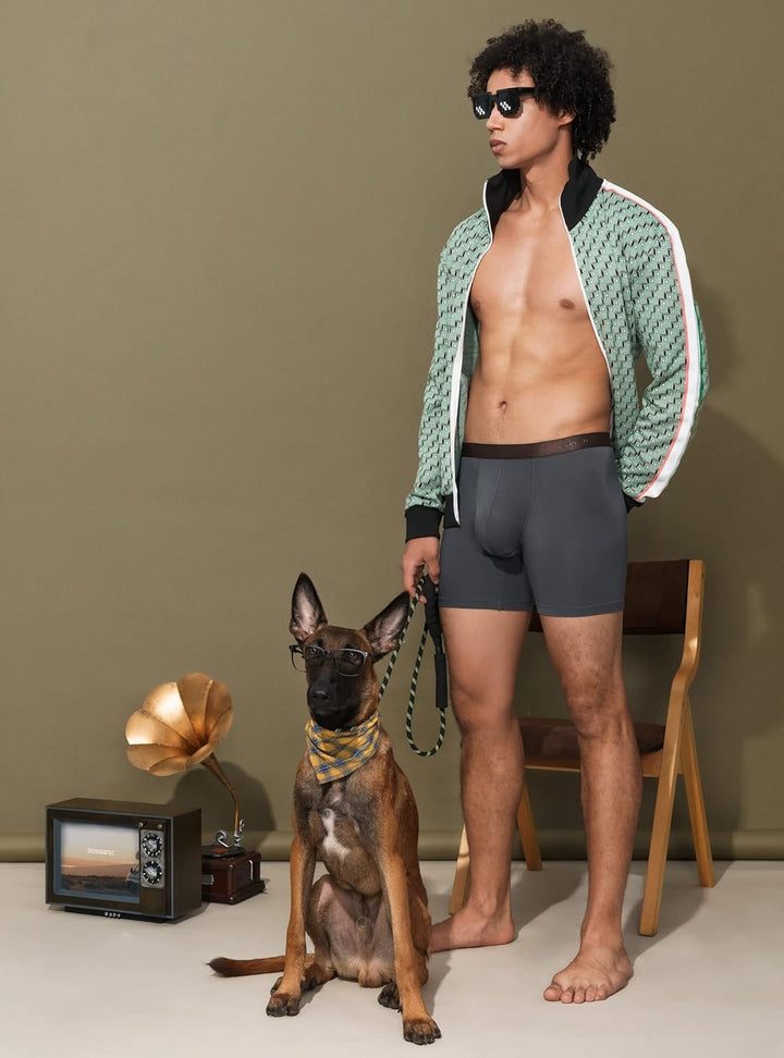 Separatec Boxershorts Herren Bambus Rayon Atmungsaktiv Weich Männer Unterhosen mit Doppelter Beutel