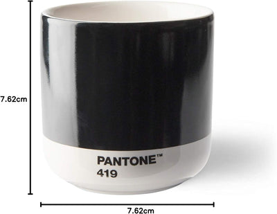 Pantone doppelwandiger Porzellan-Thermobecher Cortado, ohne Henkel, 190ml, Black 419