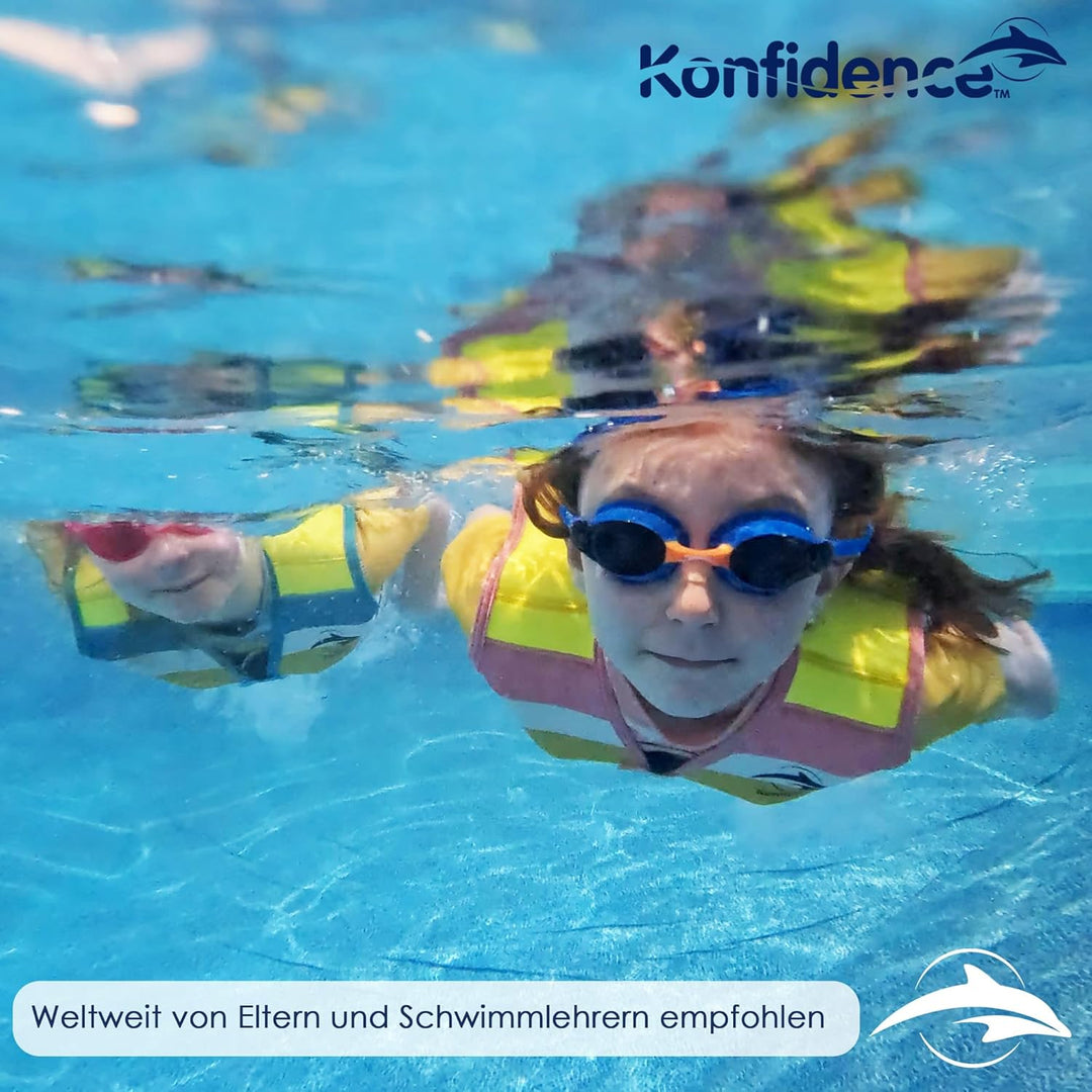 Konfidence Schwimmweste – Premium-Schwimmjacke mit abnehmbarem Sicherheitsgurt für Kinder | Einstell