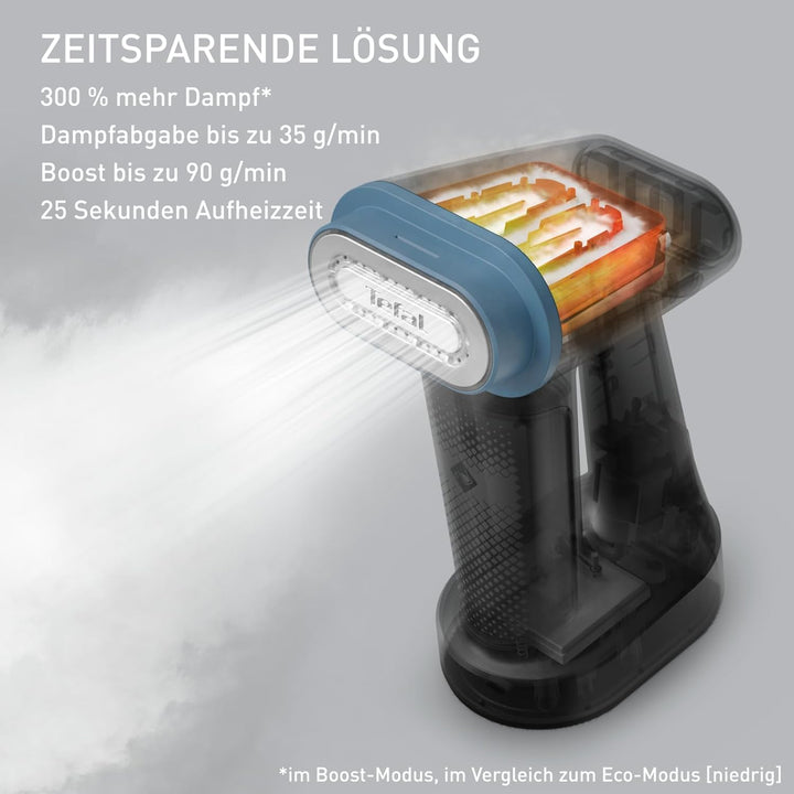 Tefal Pure Force 3-in-1 Dampfbürste, Keramik-Bügelsohle, 35 g/Min. Dampfleistung, 90 g/Min. Dampfsto