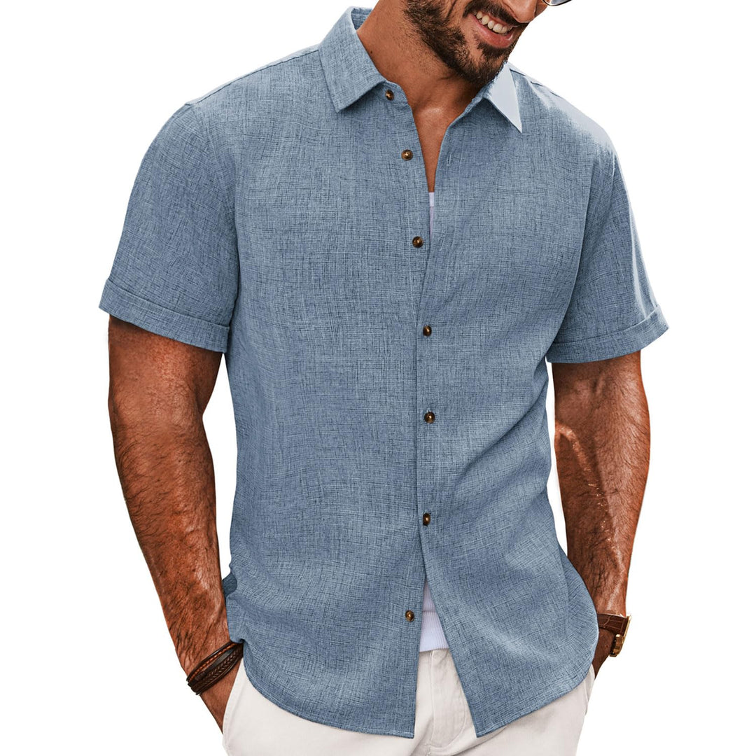 PJ PAUL JONES Hemd Herren Kurzarm Freizeit Button Down Shirt Sommer Strandhemd Regular Fit Herrenhem
