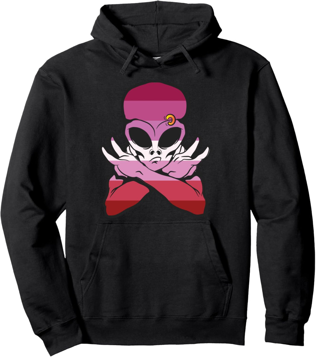 Lesbische Alien Farben der Lesbischen Flagge Farben Pullover Hoodie