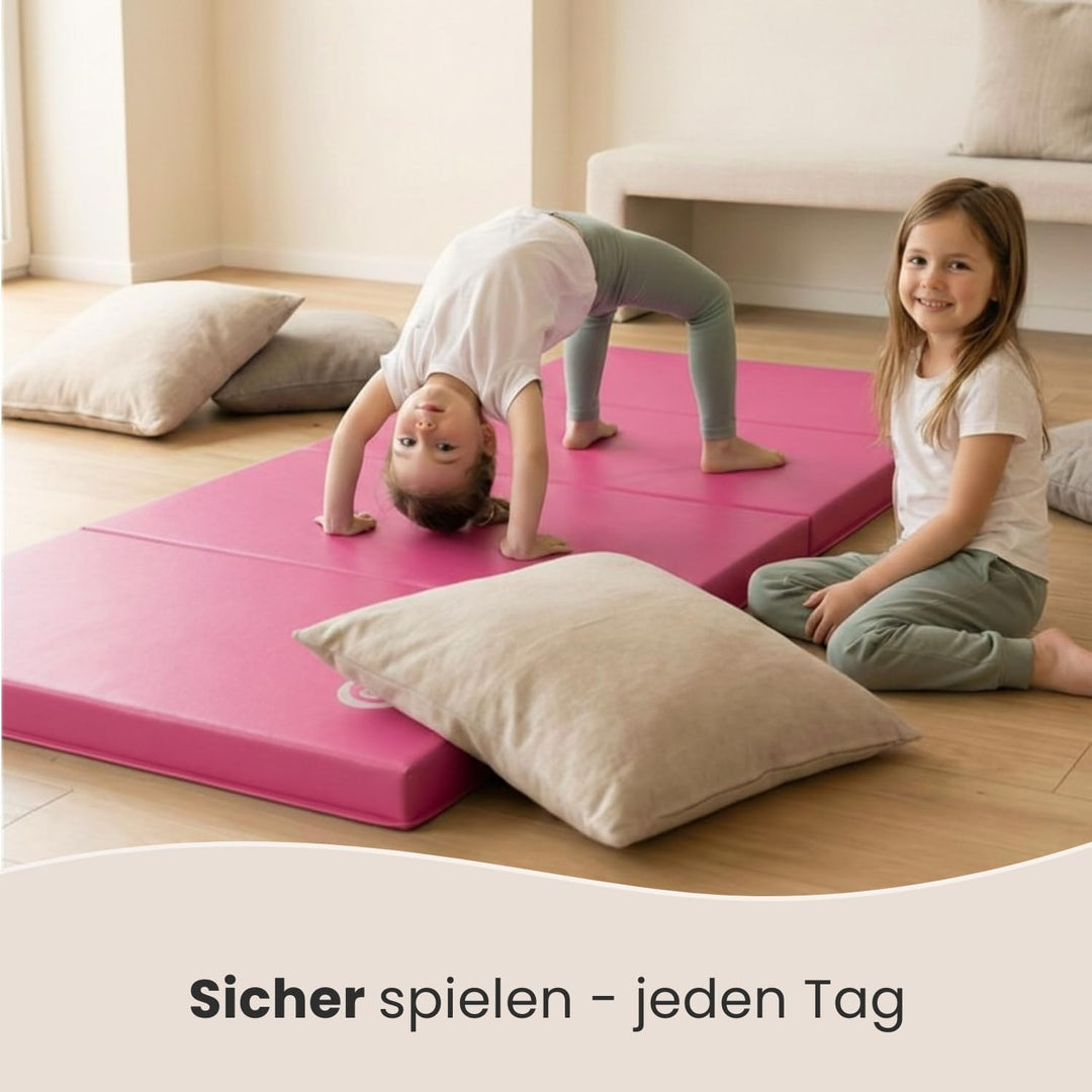 eyepower klappbare Turnmatte für Zuhause 180x60x5 cm - dicke Gymnastikmatte - Weichbodenmatte faltba