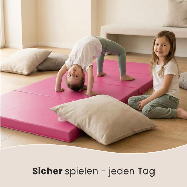 eyepower klappbare Turnmatte für Zuhause 180x60x5 cm - dicke Gymnastikmatte - Weichbodenmatte faltba