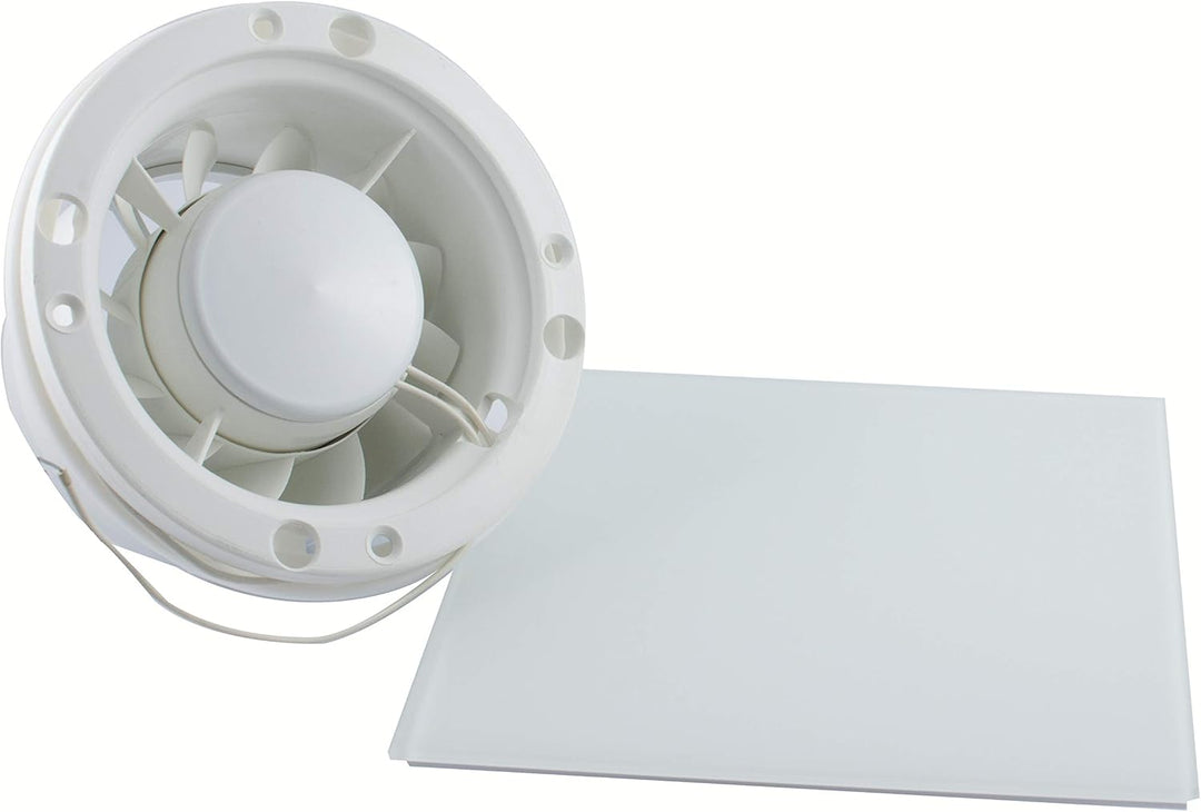 MMVG Ventilator/Lüfter Badlüfter mit integrierte Rückschlagklappe Glasfront stark 105 m³/h sehr leis
