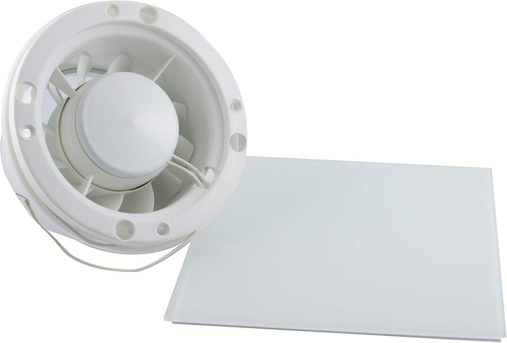 MMVG Ventilator/Lüfter Badlüfter mit integrierte Rückschlagklappe Glasfront stark 105 m³/h sehr leis