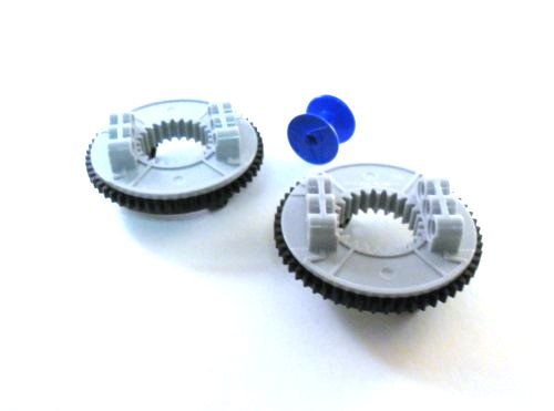 LEGO Technic - 2 Drehkränze zweifarbig in schwarz / neuem hellgrau
