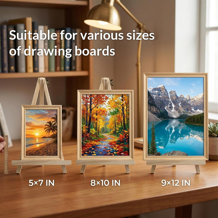 12er Set 9 Zoll Holz Staffeleien – Tischstaffeleien für Malerei & Präsentation, Mini Staffelei für L