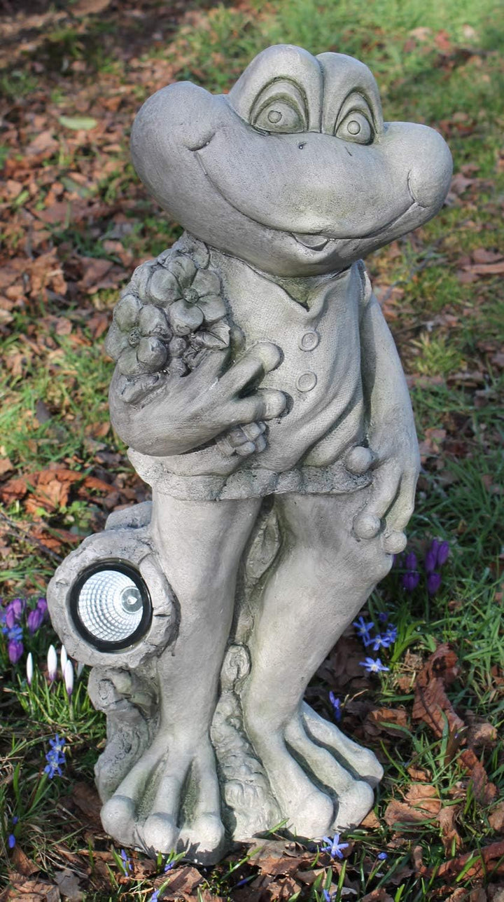 colourliving Solar Gartenfigur Frosch Solarlleuchte Froschfigur 66 cm Hoch LED Gartenleuchte mit Sol