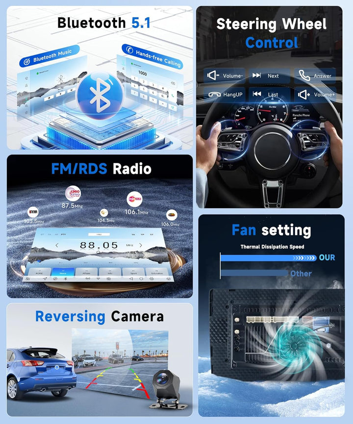 Autoradio 8 Kern Q-Snapdragon 4+64G Android 15 für VW Golf 5 6 Passat Jetta Caddy EOS T5 Tiguan Tour