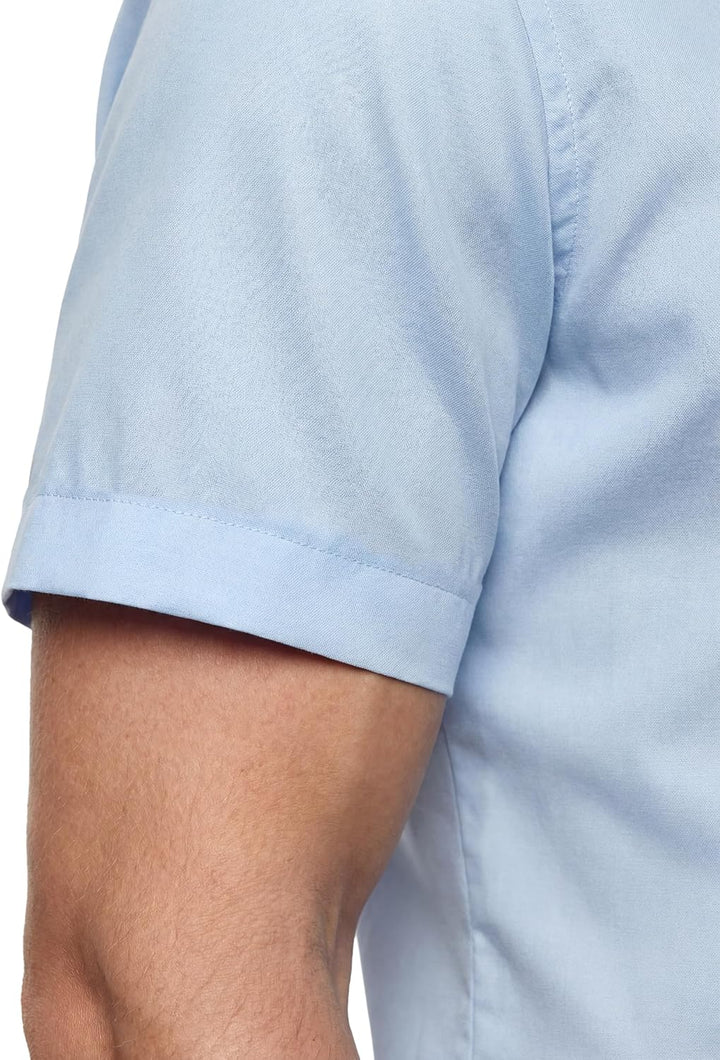 OLYMP Herren Businesshemd Kurzarm Luxor,Männer,Einfarbig,Comfort fit,New Kent,blau 15,47