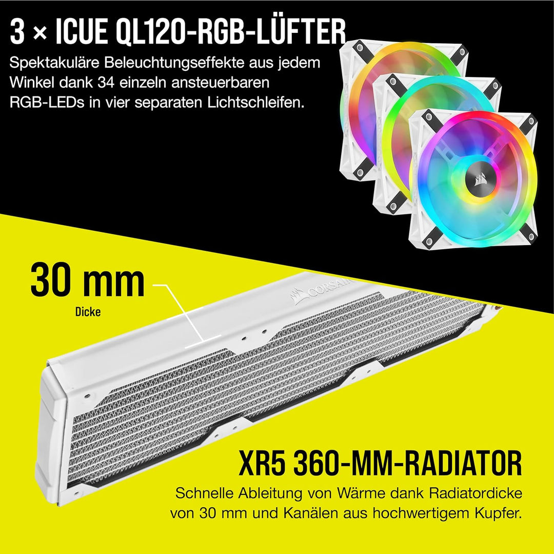 Corsair Hydro X Series iCUE XH305i RGB PRO Individuelles Kühlungs-Kit (Hardline-CPU-Kühlkreislauf, C