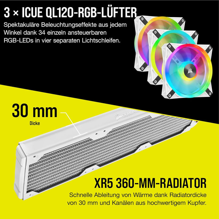 Corsair Hydro X Series iCUE XH305i RGB PRO Individuelles Kühlungs-Kit (Hardline-CPU-Kühlkreislauf, C