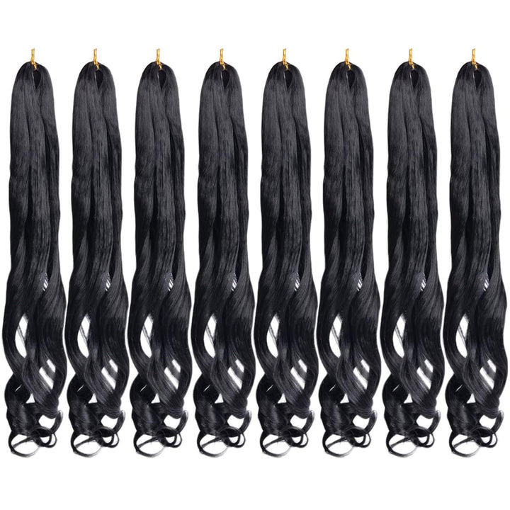 Herkeymidy french curly braiding hair 24 inch Loose Wavy 8 Pack Bouncy Braiding Hair extensions 75g/