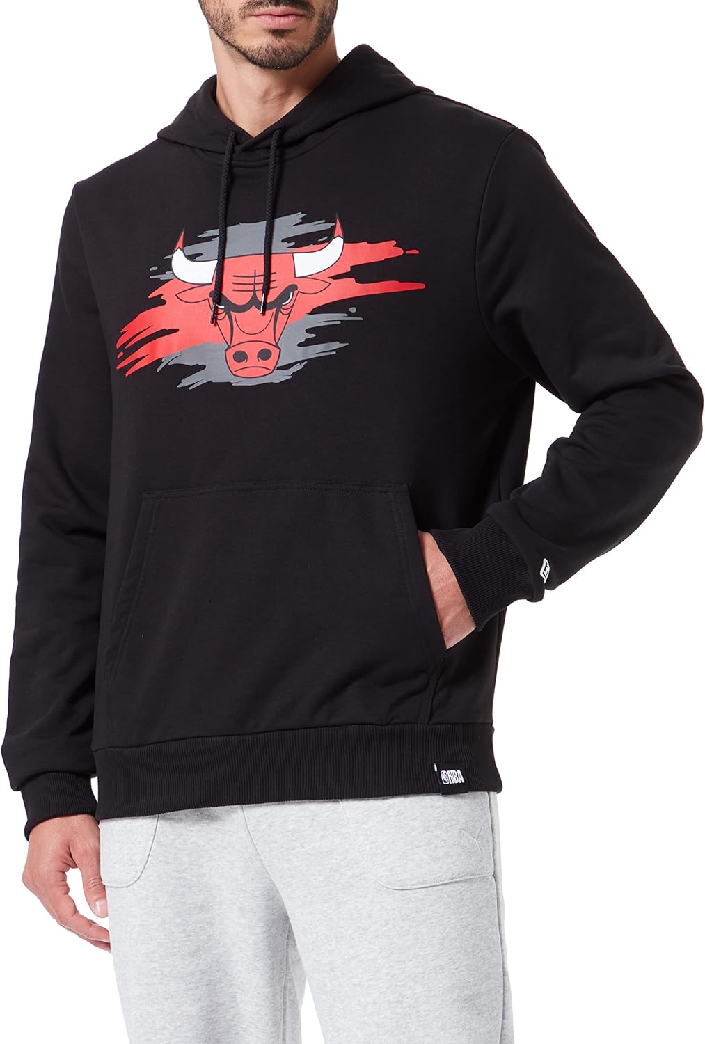 New Era NBA Chicago Bulls Tear Logo Hoodie Pullover S Schwarz, S Schwarz