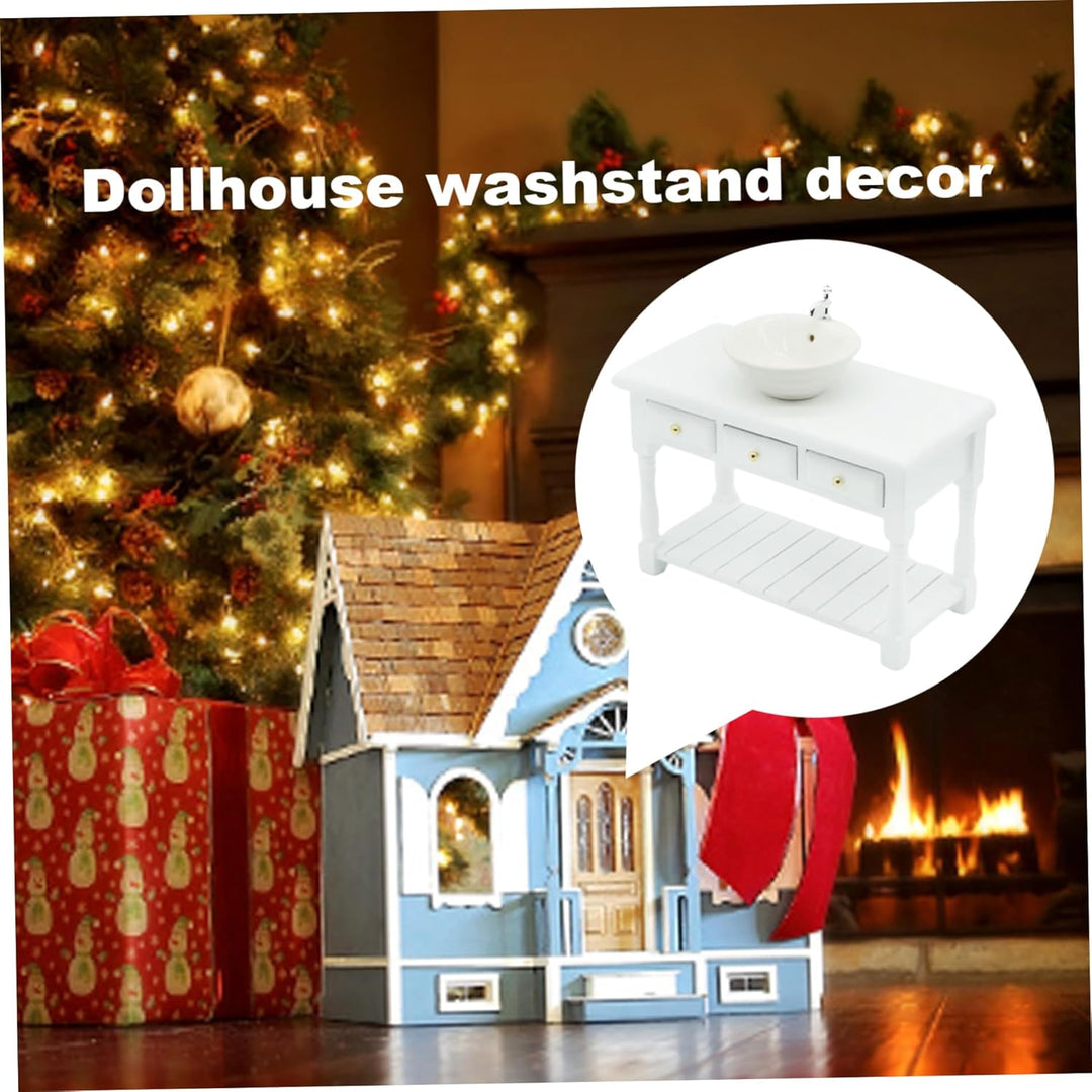 Wichtel Zubehör, Dolls House Accessoires, Puppenhausmöbel 1:12 Square Dollhouse Badewaschbecken mit