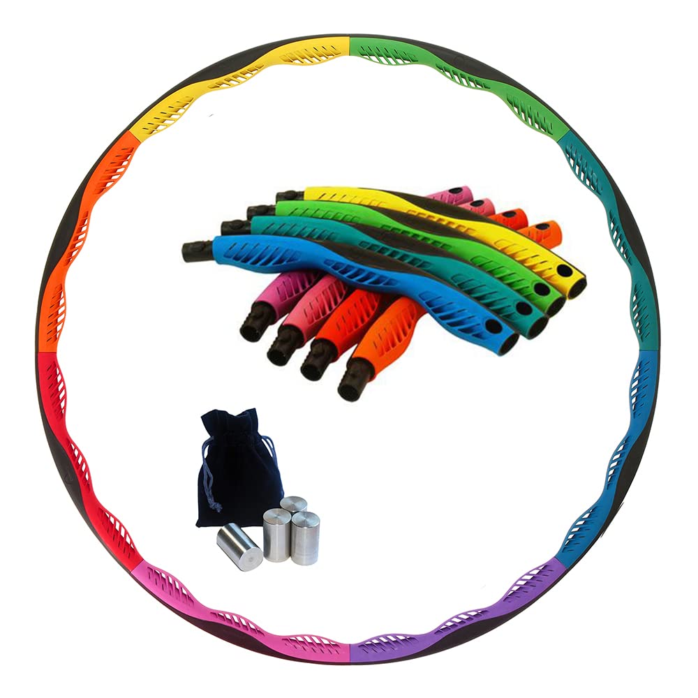 Powerhoop Deluxe Hula Hoop-Reifen - inkl. 4 Gewichte - verstellbar - inkl. Tasche und Erklärvideo