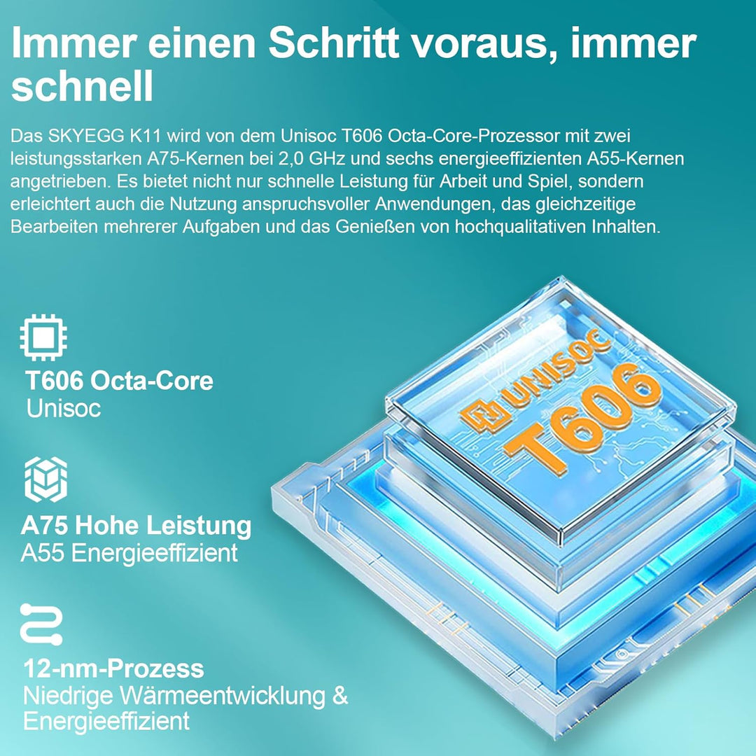 Tablet 10 Zoll Android 14, 128GB Speicher (erweiterbar), 8000mAh Akku, Tablet mit Tastatur & Maus, M