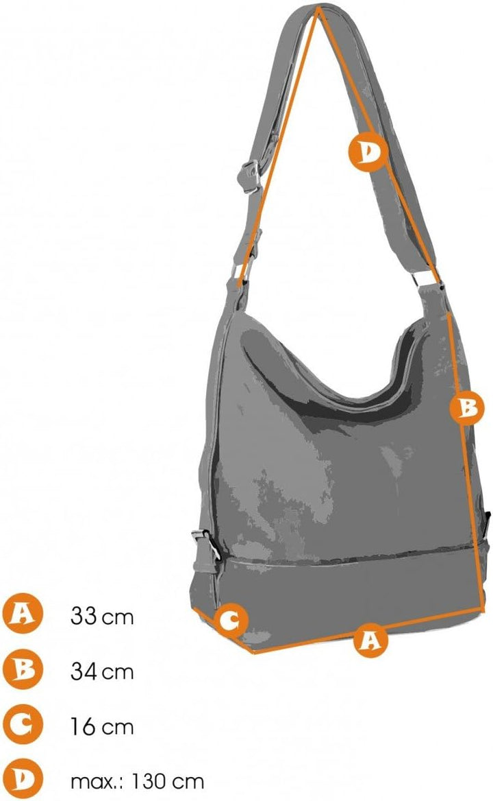 Caspar TS732 grosse Damen XL Umhängetasche Dunkelbraun, Dunkelbraun