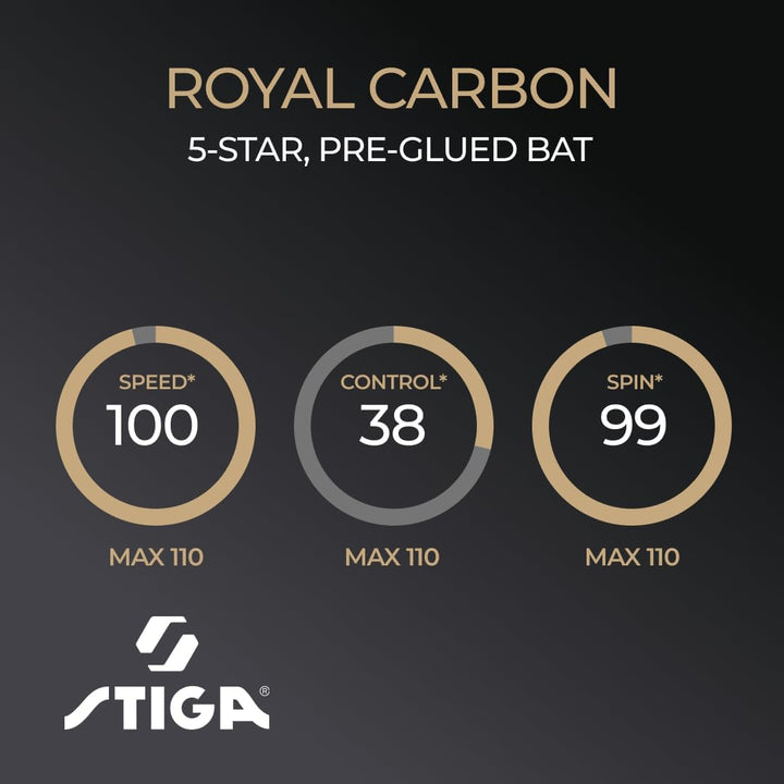 STIGA Royal 5 Sterne Tischtennis Schläger Pro Carbon,, Single